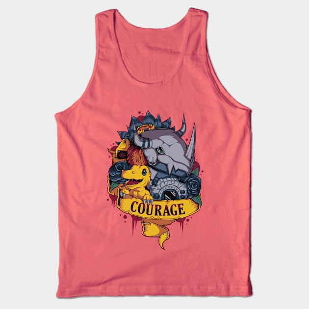 Digimon of Courage Agumon - WarGreymon Tattoo Tank Top by Typhoonic